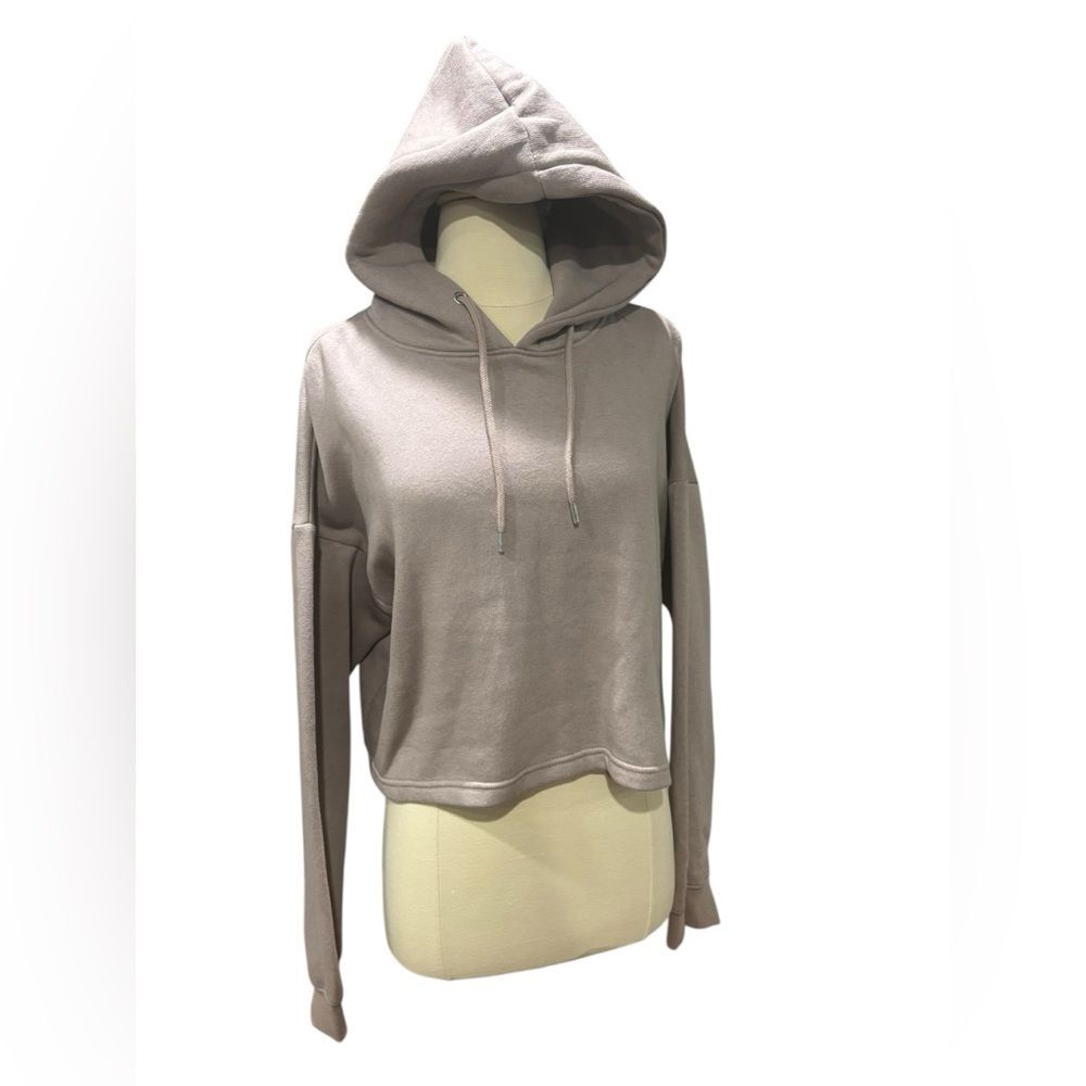 NWT Boohoo Dusty Purple Cropped Casual Hoodie w/ Drawstrings-size Medium